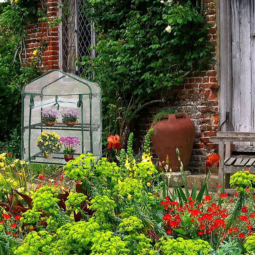Have drivhus dækning plante blomst vækst hus varme bevarer gennemsigtig pvc vandtæt dækning