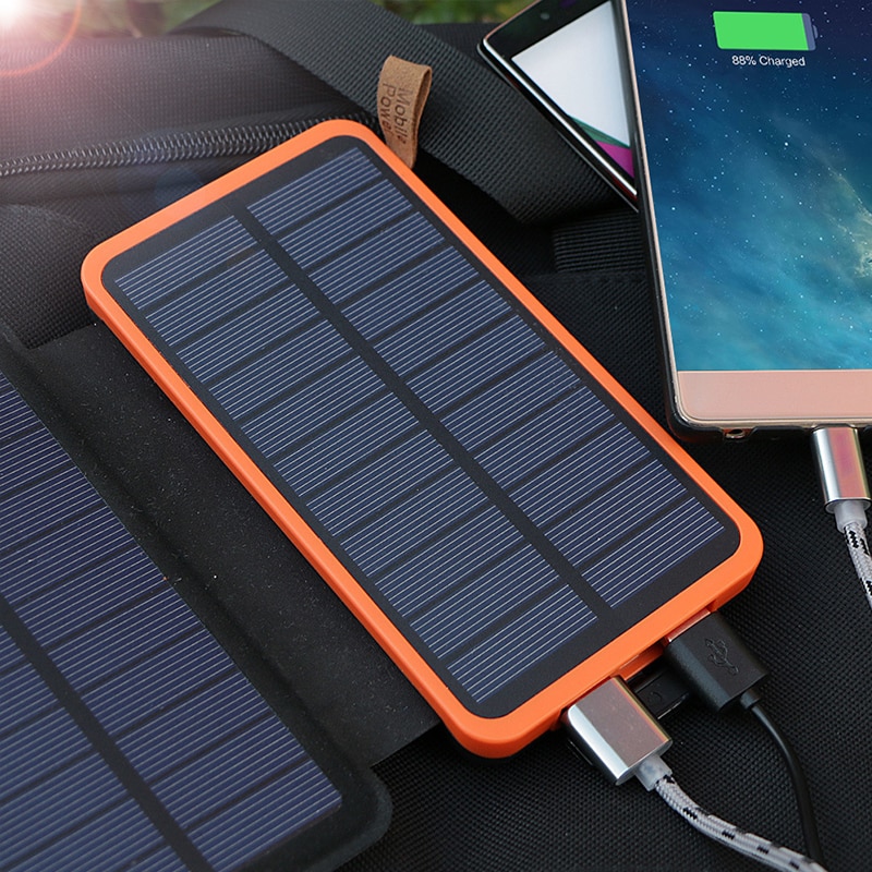 8000mAh Solare Accumulatori e caricabatterie di riserva Pieghevole Caricatore Solare Batteria Esterna di Sostegno Pacchetto Per i telefoni Cellulari Intelligenti Per il iPhone powerbank
