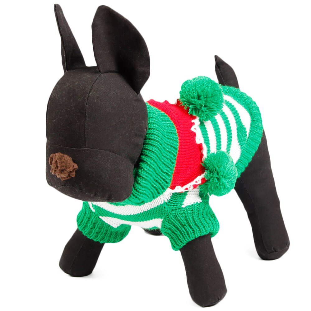 Schattige kersttrui met strepen voor hondenkleding, puppytrui, kleding voor honden en katten