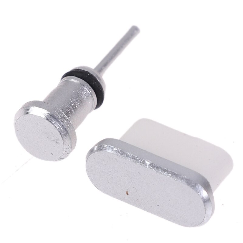 1PC Anti Dust Plugs Type-C Charging Holes 3.5mm Headphone Jacks Silicone Type C Port Protection Dust Plug For Smartphone: Silver