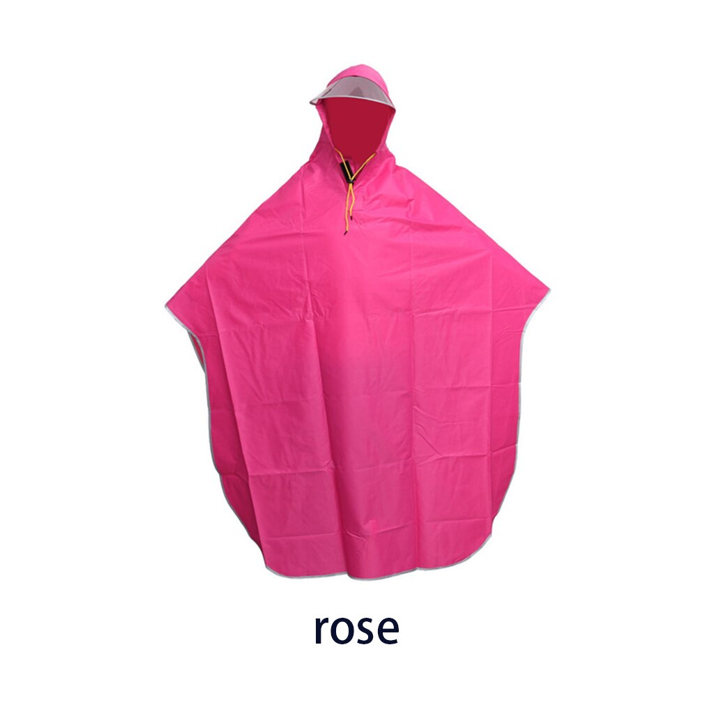 Men Women Cycling Bicycle Bike Raincoat Rain Cape Poncho Hooded Windproof Rain Coat Mobility Scooter Cover Rain Coat: rose