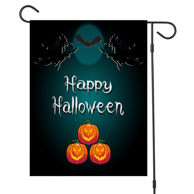 Halloween haveflag halloween hængende flag hør haveflag halloween havebanner 32 x 47cm: B