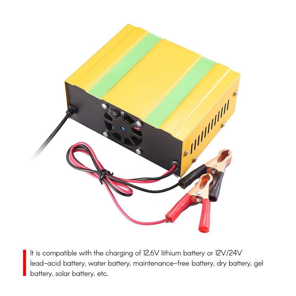 12V/24V Batterie Ladegerät Intelligente Puls Reparatur Typ Ladegerät mit Digital Anzeige für Auto Motorrad Batterie UK Stecker
