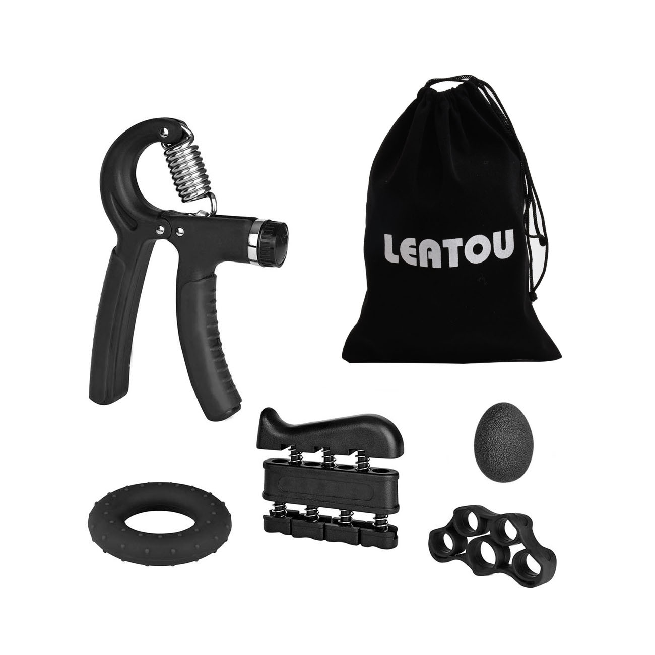 Resistance Bands Hand Grip Strengthener Set Workout Kit Forearm Training Ring Adjustable Hand Gripper Finger Pow Ball Stretcher