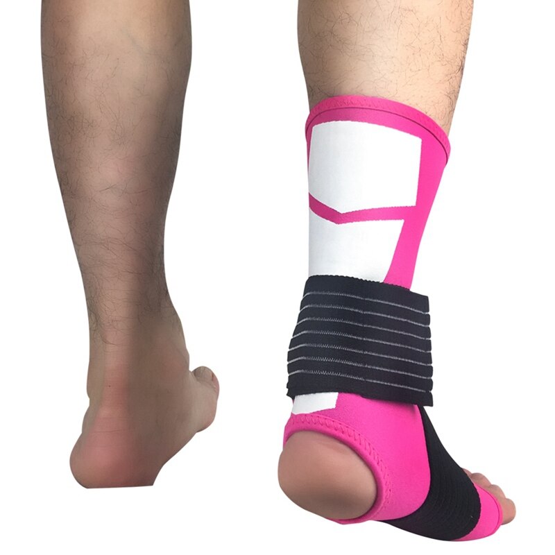 Sportsled elastisk støttebandage beskyttelsesudstyr gym fodbetræk 1 stk: Rosenrød / Xl