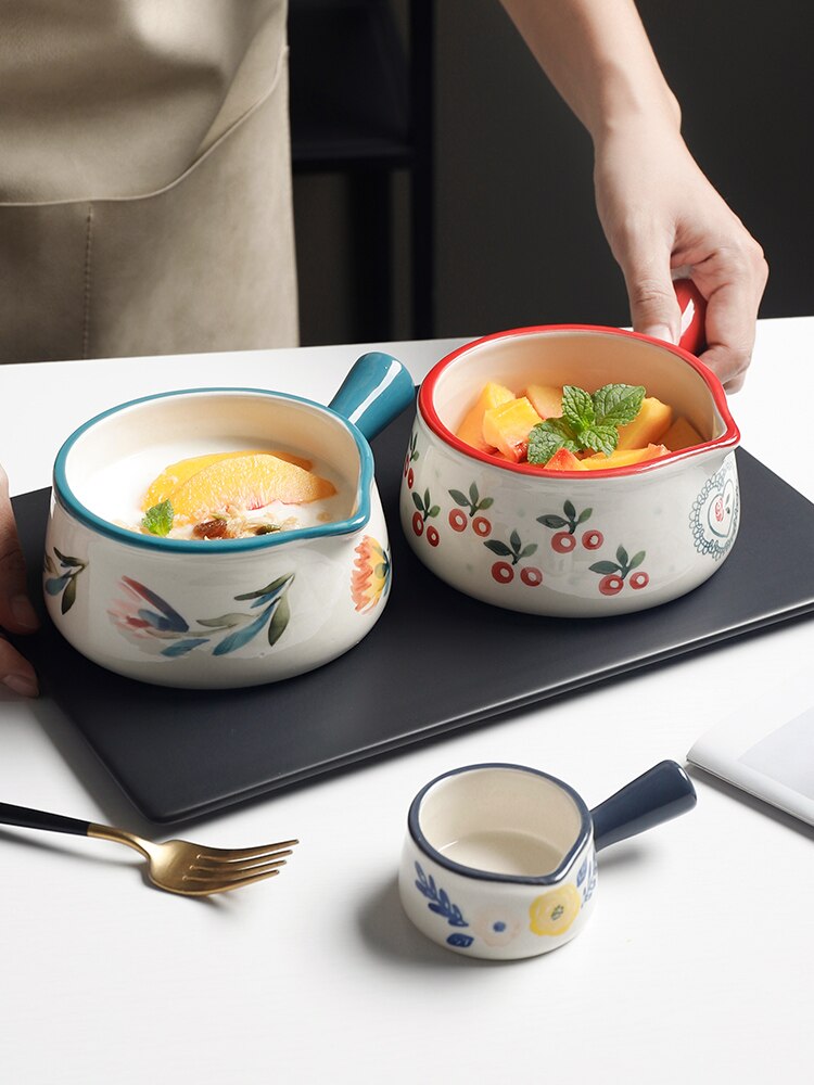 Modern ceramic small milk jug mini milk cup with handle milk jug coffee cup home breakfast salad oatmeal bowls cute tableware