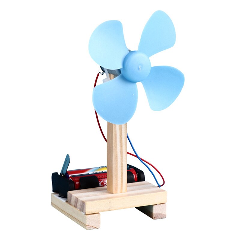 1Pc Blue DIY Electric Fan Experiment Model Physics Science Elementary Education