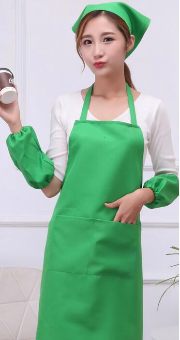 Colorful Women Chef Uniform Home Accessories Kindergarten Teacher Apron Unfiorm Cooking Game Costume Coffee Shop Work Clothes: green