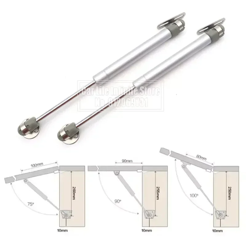 Support pneumatique hydraulique pour meubles, charnière d'armoire de cuisine, lève-porte, ressort à gaz, séjour, 20, 30, 40, 60, 80, 100, 120, 150, 200, 300N, 2 pièces