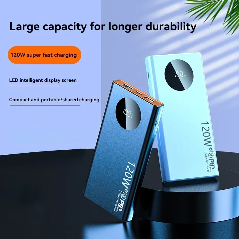 50000mAh Power Bank 120W High Capacity Fast Charging Powerbank Portable Capacity External Battery Charger For All Phones