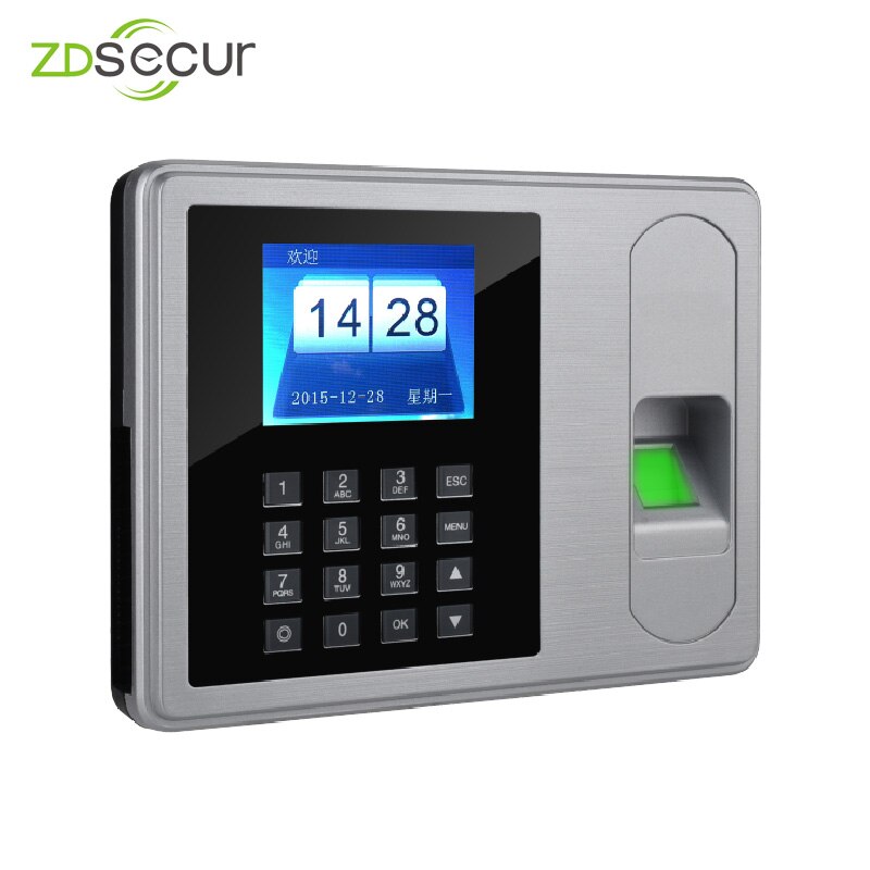 Reloj de tiempo biométrico con huella dactilar, máquina de Asistencia para Empleados con controlador USB flash ZDA6
