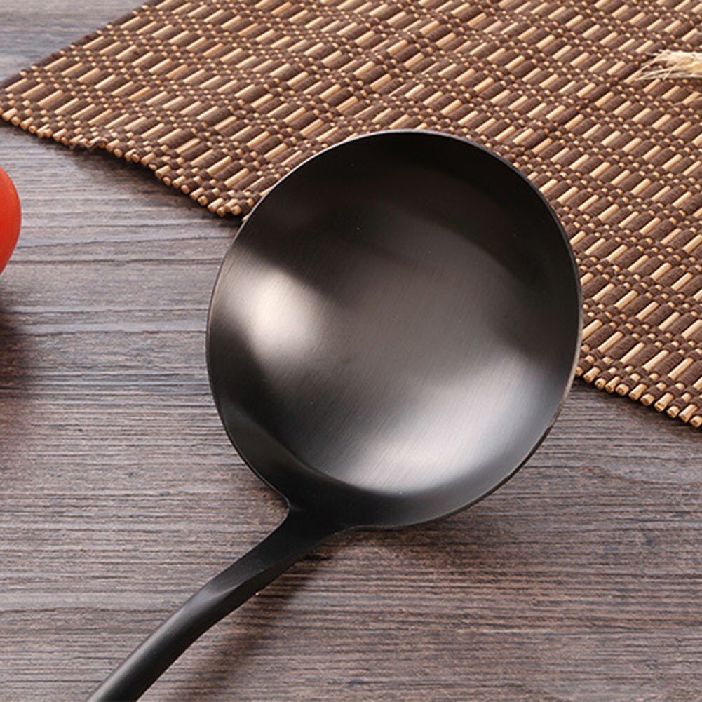 Långhandtag soppslev sked turner vägghängande bärbar rostfritt stål non-stick handtag turner/slev köksredskap