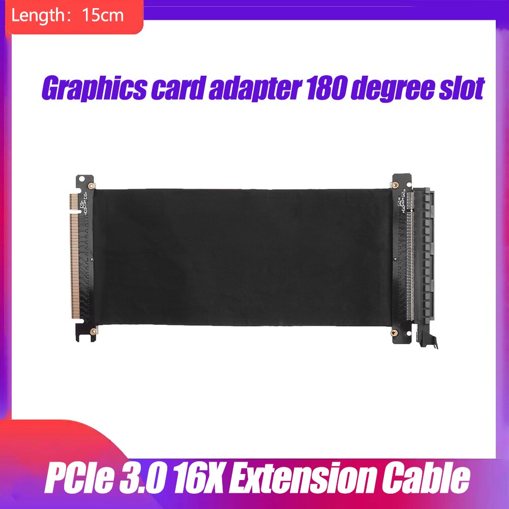 PCI Express 16x Flexible Cable Card Extension Port Adapter Riser Card 1 Slot PCIe X16 Riser for 1U 2U 3U Server IPC Chassis: 15CM PCIe3.016Xcable