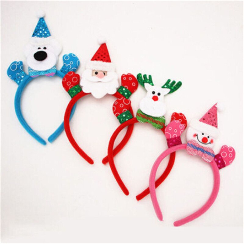 Diademas LED de Navidad para niños , diadema para el pelo de Año , Papá Noel, ciervo, muñeco de nieve, oso, 4 estilos, diadema de Navidad, decoración, novedosos