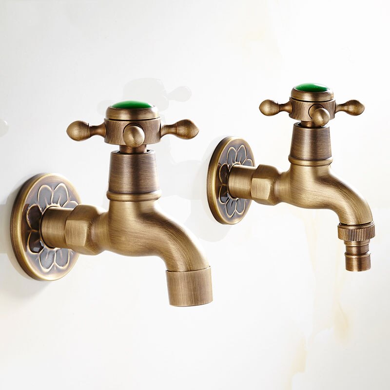 Antique Brass Ceramic Handle Washing Machine Faucet /Garden Water Tap / and Mop Pool Faucet / Laundry Sink Taps