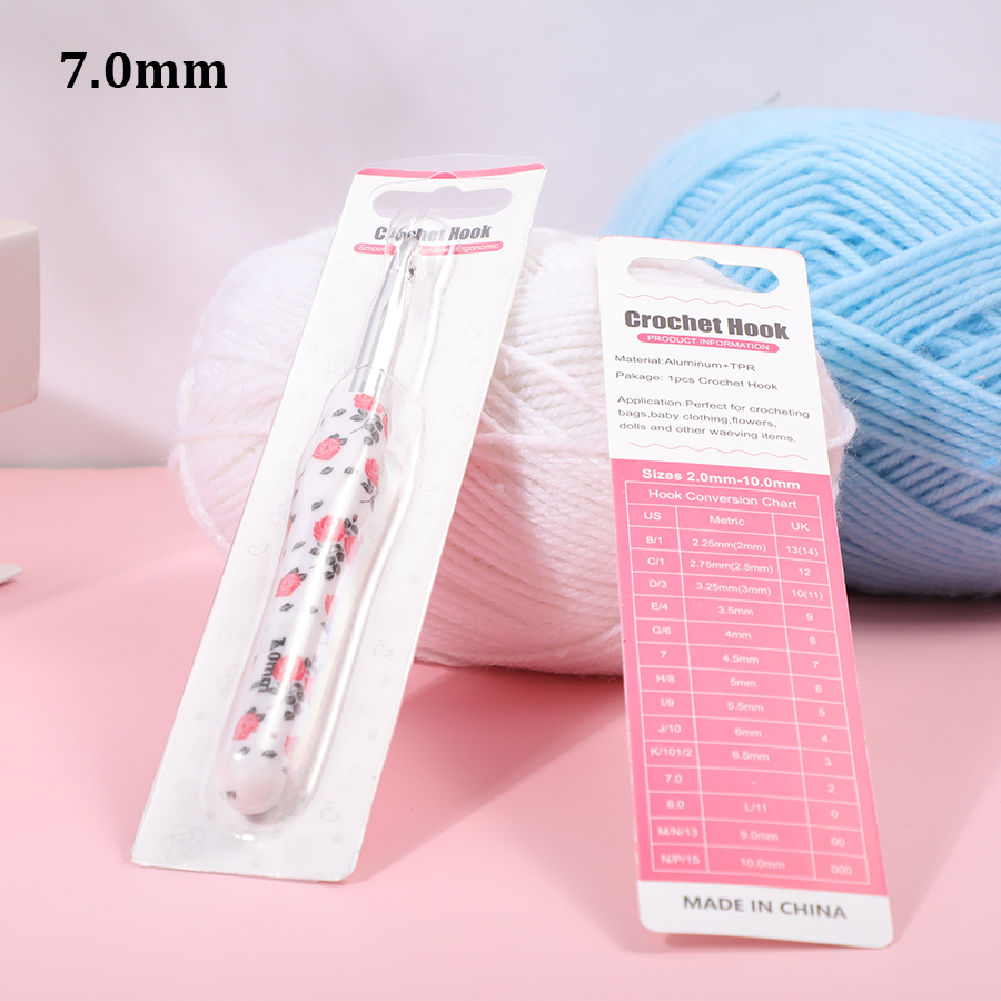 1 pièces/2.25-10.0mm Rose Crochet crochets poignée en caoutchouc aiguilles à Crochet pour débutants et tricot fil de Crochet bricolage artisanat au Crochet: Bourgogne