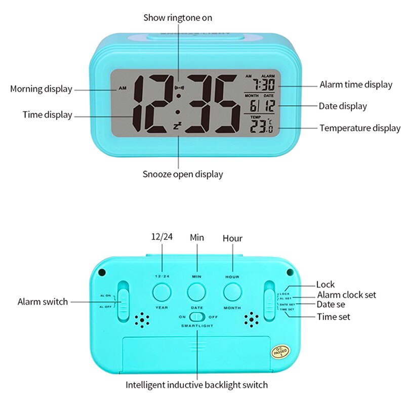 Led Digitale Wekker Multifunctionele Elektronische Smart Digitale Lcd-scherm Intelligente Sensation Backlight Snooze Kids Klok
