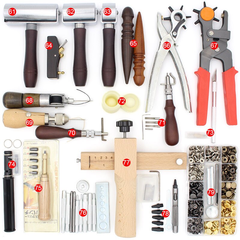 Leather Craft Make Tools for Snap Button and Installation Tool,Planer Punching Clamp Hand Sewing Machines with Accessories DIY
