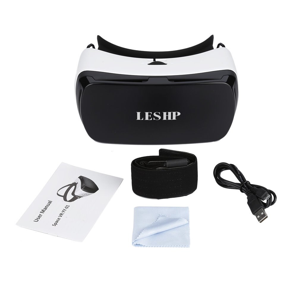 Leshp Vr Virtual Reality 3D Glazen Doos Stereo Vr Google Kartonnen Headset Helm Voor Ios Android Smartphone,Bluetooth Rocker