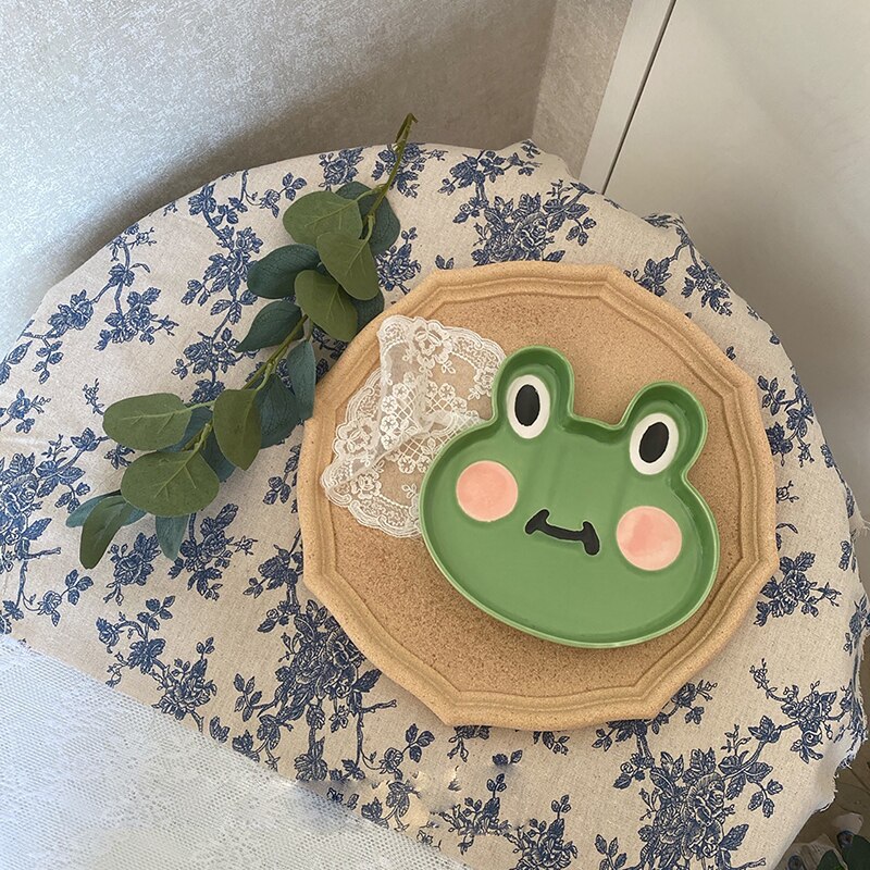 8 Inch Ceramic Plate Cartoon Cute Ceramic Children'S Breakfast Bowl Dish Dessert Fruit Snack Plate Animal Cutlery Bowl Tableware