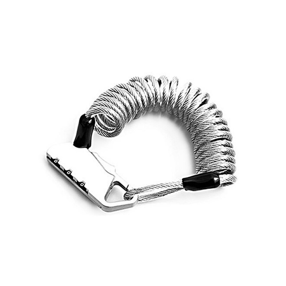 1400mm Mini Tragbare Frühjahr Anti-diebstahl Fahrrad Code Lock 3 Ziffern Kombination Passwort Bike Lock Frühling Disc Kabel draht Sicherheit: Silver