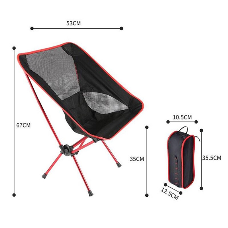 Letvægts udendørs kompakt lav ryg aluminium folde campingstol sammenfoldelig picnic stol sammenfoldelig fiske strand stol