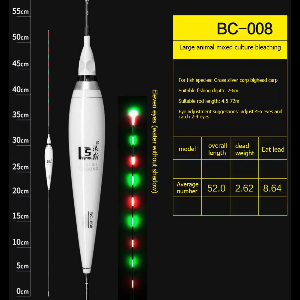 1Pc Vissen Led Elektronische Praalwagens Lichtgevende Drijfvermogen Smart Outdoor Nacht Vissen Accessoires Vissen Tackles Gereedschap: BC008