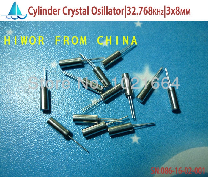 (100 stk / parti) (krystal | cylinder) cylinder ur krystaloscillator 32.768 khz , 3 x 8mm, passiv kvartskrystalresonator , 32768