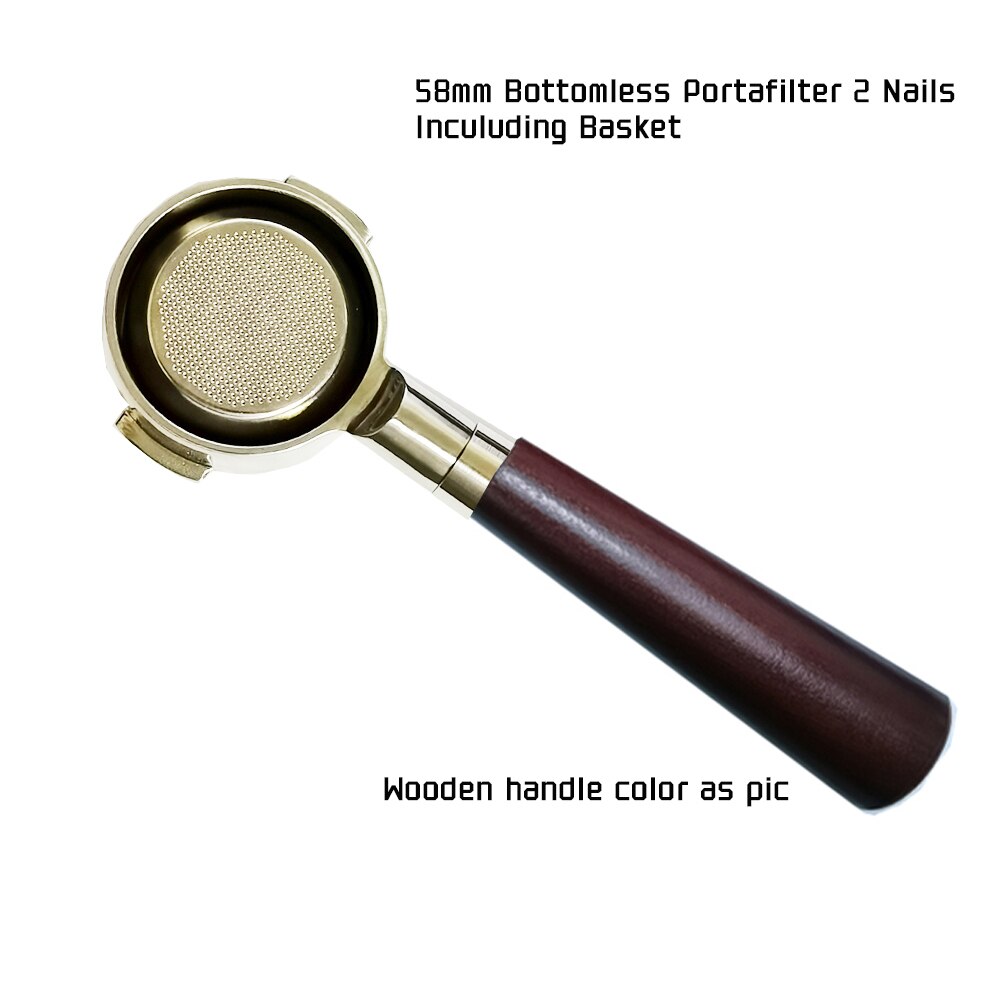 58mm delonghi breville universell kaffe bunnløs portafilter naken bunnløs filterholder trehåndtak til espresso  e61 sett: Portafilter 3 farger