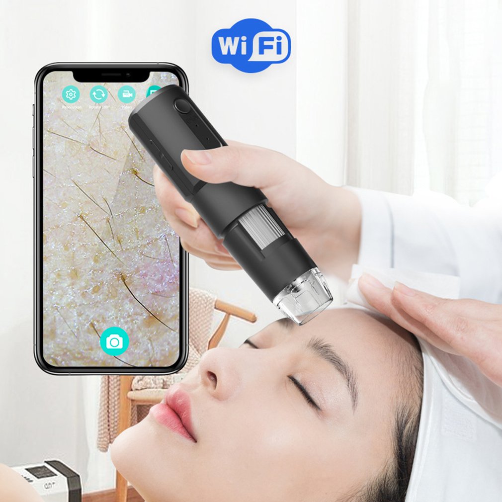 Portable 1000x Magnification Wifi Microscope Handheld Digital Microscope Electron Microscopes 8 LEDs Bracket