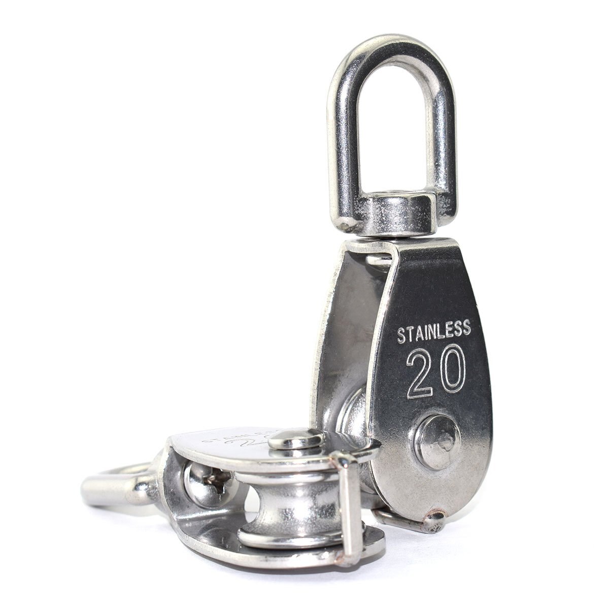 Lot De 4 Poulies Marines En Nylon Et Acier Inoxydable - 1 Bloc Simple - Neuf
