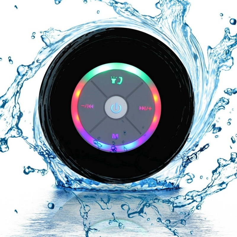 Dusche Bluetooth Lautsprecher Wasserdicht mit Saugnapf LED Licht FM Radio für samsung iphone xiaomi Auto Drahtlose Lautsprecher