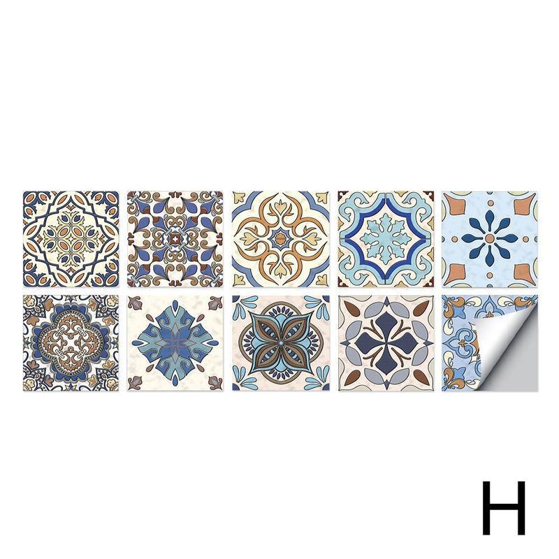 Kitchen Oil-proof Stickers Bathroom Waterproof Stickers Geometric Art Visual Hard Wall 3d Texture Tiles Sticker Decorative K1C0: H / M