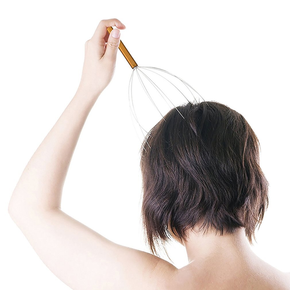 Gancho de masaje para la cabeza, gancho de masaje para el cuero cabelludo, gancho de masaje relajante para el cabello, calmante para el cerebro, novedad de