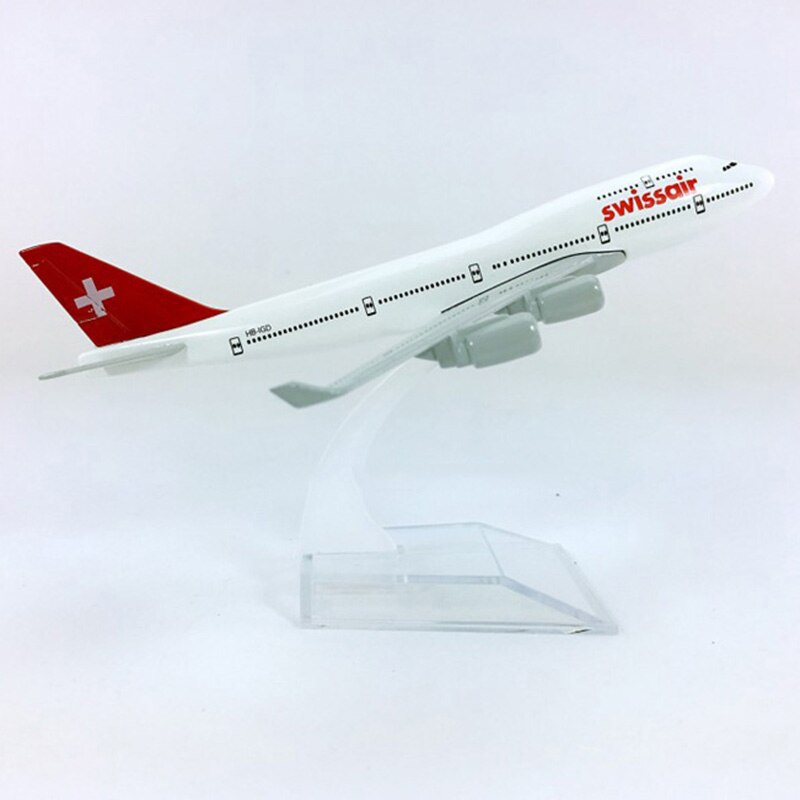 16CM 1:400 B747-400 model SWISS airlines SWISSAIR with base metal alloy aircraft plane collectible display model