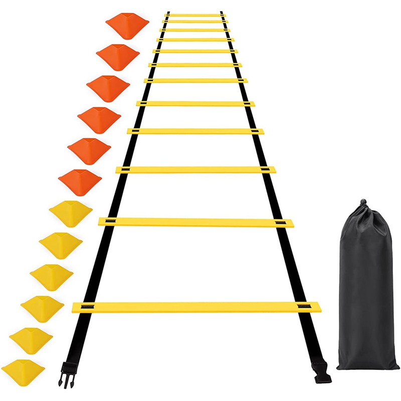 Échelle d'entraînement d'agilité, ensemble de disques de Logo en Triangle pour enfants et jeunes, entraînement de Football, 12 étapes, 20 pieds: Default Title