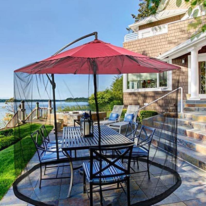 Paraplu Klamboe Voor Buiten Tuin Patio Parasols Luifel Tent Klamboe Verstelbaar Touw Polyester Zonnescherm Net