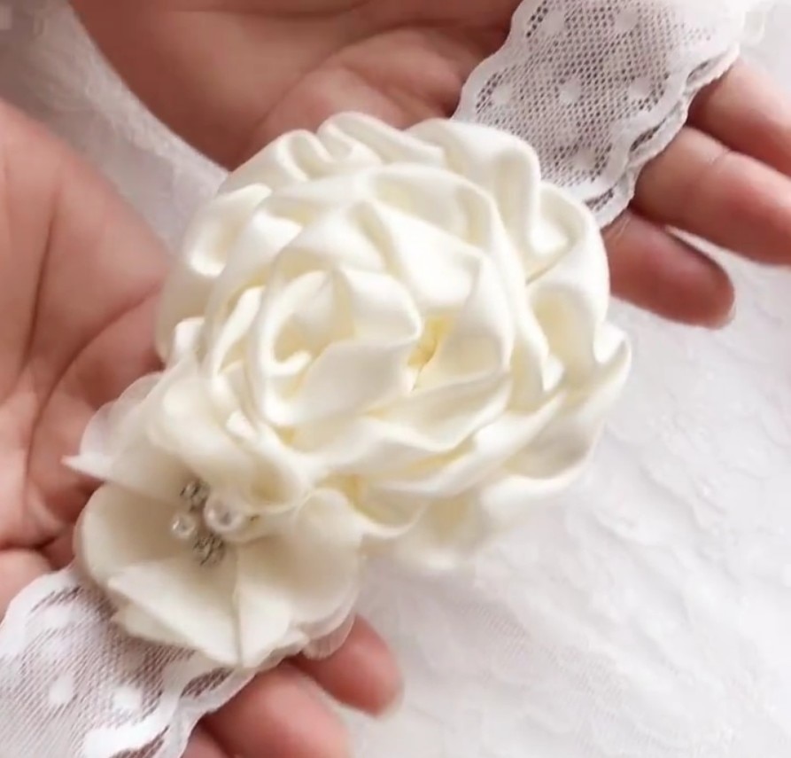 Boda de cinturón faja Floral cinturones de vestido para mujer de la boda de novia de flor Flor de cinta de raso cinturón con diadema bebé
