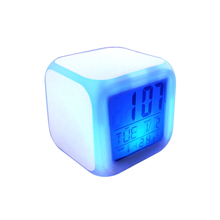 Blank Sublimation Color light alarm clock for transfer Printing Blank consumables DIY