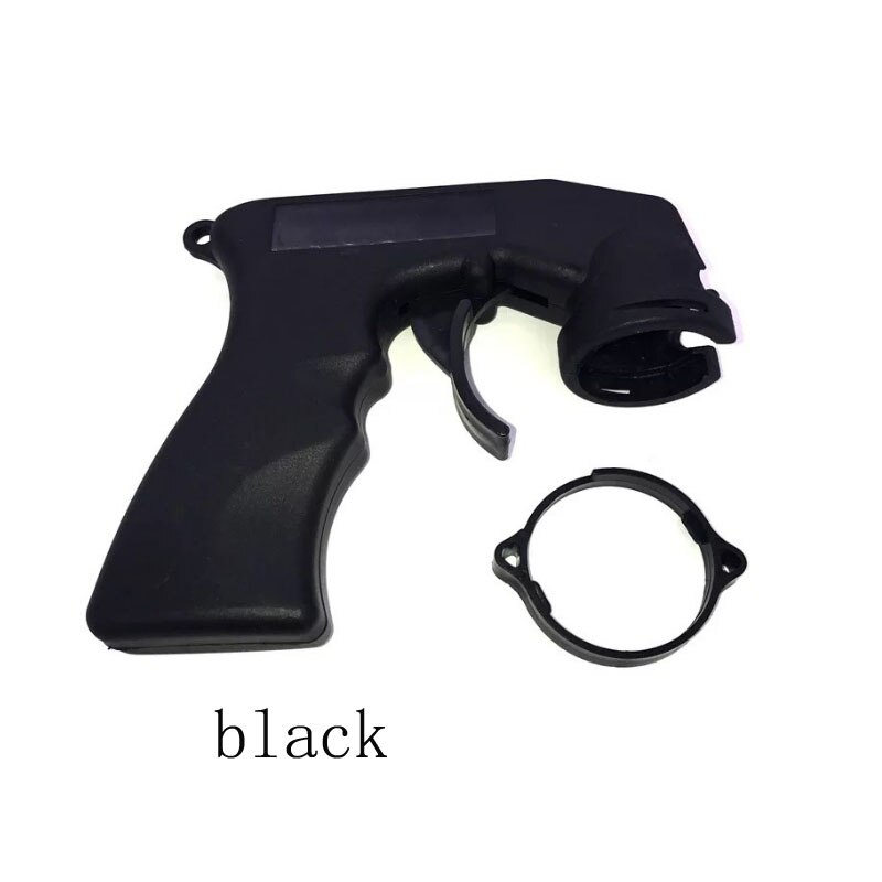 Spray Adaptor Paint Care Aerosol Spray Gun Handle with Full Grip Trigger Locking Collar Car Maintenance Wh: black