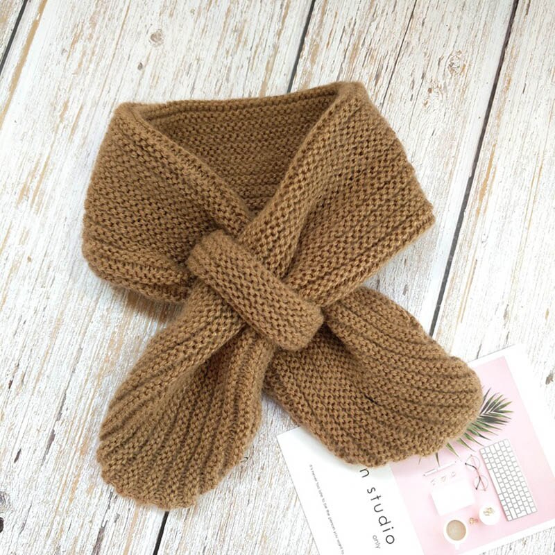 Mooie Herfst Winter Jongens Meisjes Effen Sjaal Warme Gebreide Sjaals Kids Kinderen Effen Kleur Halswarmer Breien Kraag Sjaal