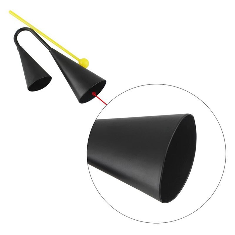 Homeland iron cow bell, tweekleurige zwarte koebel met sticker voor percussie-instrument