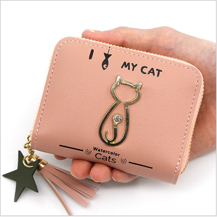 Ladies wallet cute student tassel pendant small PU wallet coin purse lady card bag