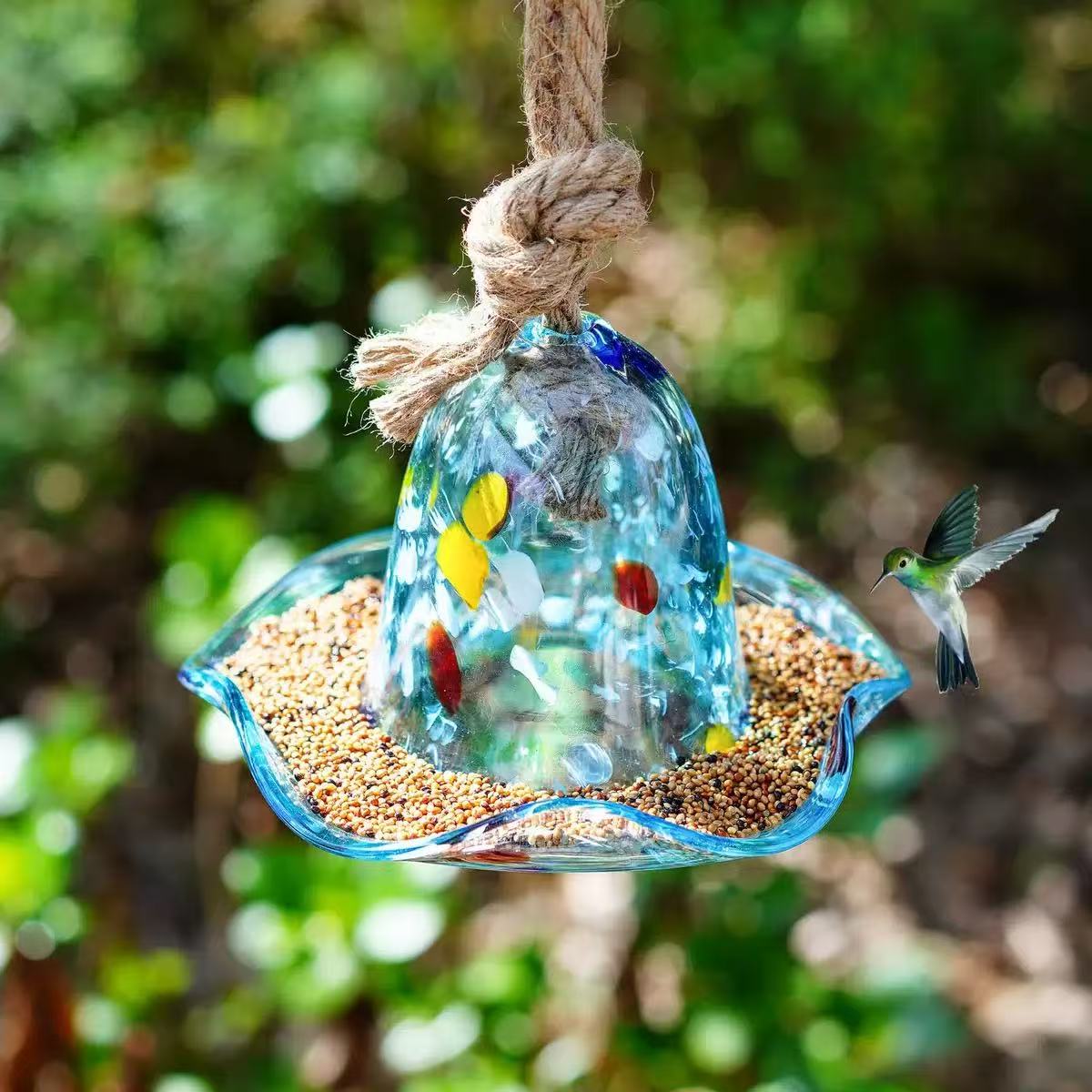 Comedero para pájaros, decoraciones para jardín, comedero para pájaros para jardín, molibrí al aire libre, comedero para pájaros salvajes