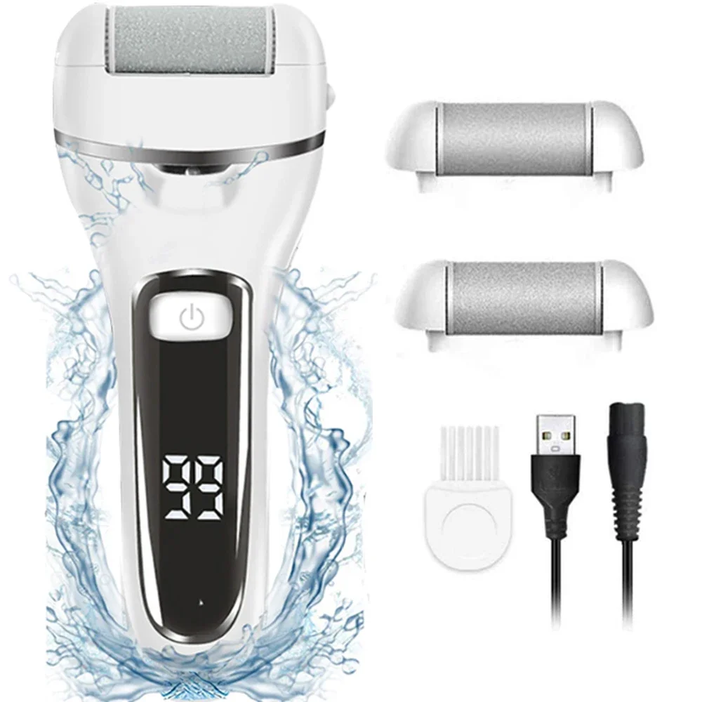 USB wiederaufladbare elektrische Fußraspel, elektrischer Pedikübetreffend-Fußschleifer, wasserdicht, 2 Geschwindigkeiten zur Beseitigung abgestorbener Haut, Fußfeile: Licht Grün