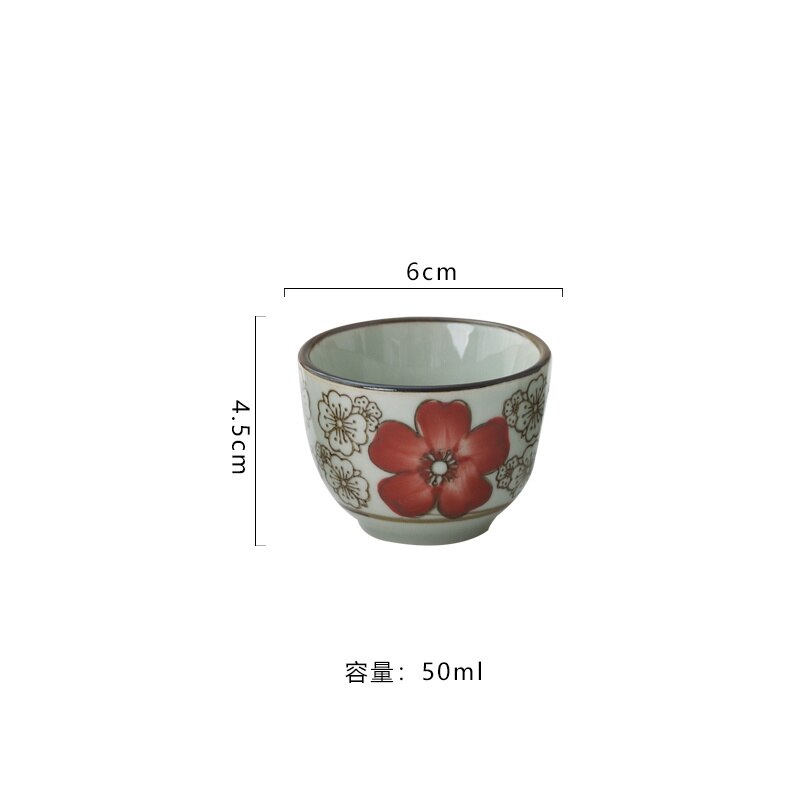 Japanese Style Vintage Blue and White Porcelain Wine Set Ceramic Hip Flasks Sake Cup Ceramic Crafts Home Wine Pot Tea Cup: Single Cup hongfugui