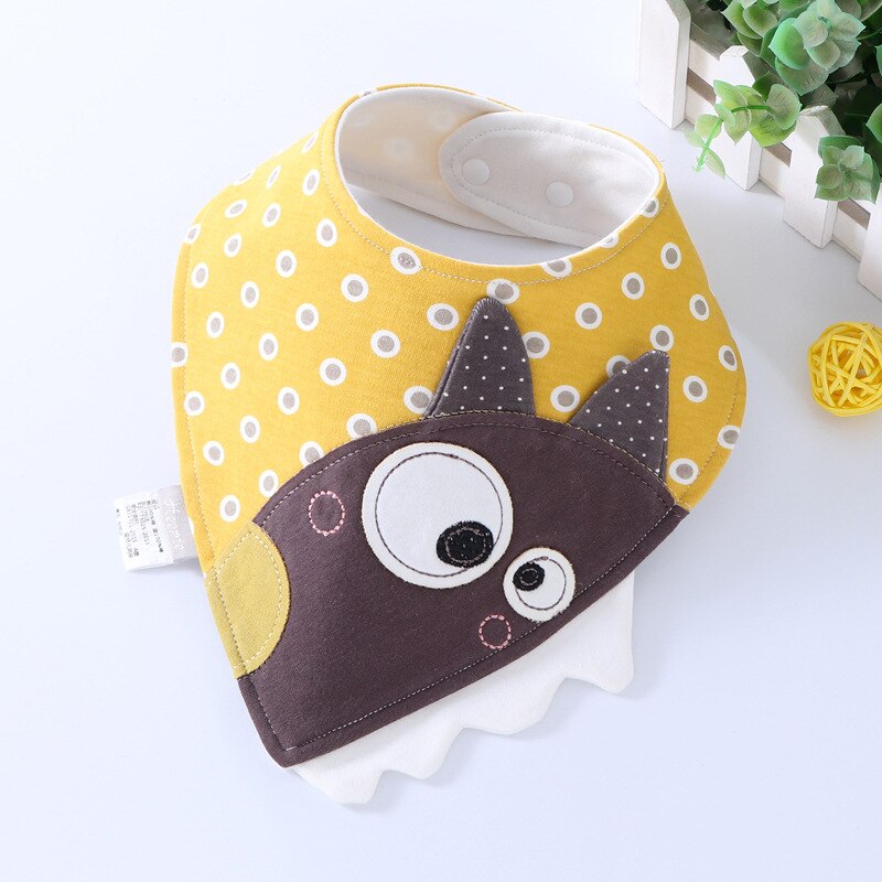 1/3 stuks baby katoenen bandana slabbetjes jongen meisje babador voedingsschort baby boerdoeken cartoon speeksel handdoek winter sjaal babyspullen: Geel