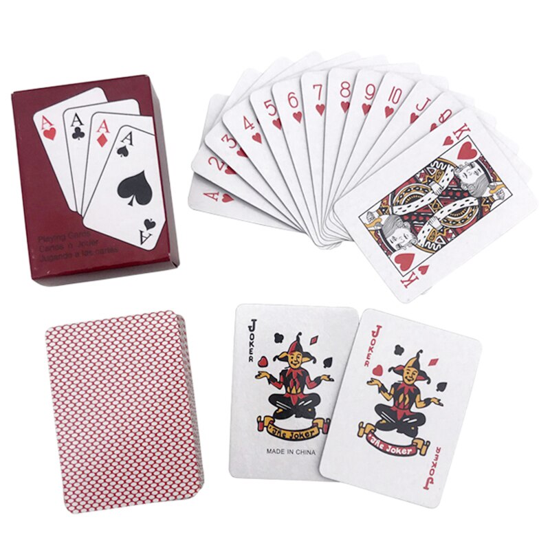 Cartas de Juego Mini Poker 1 Deck para viaje Camping diversión portátil: Rojo