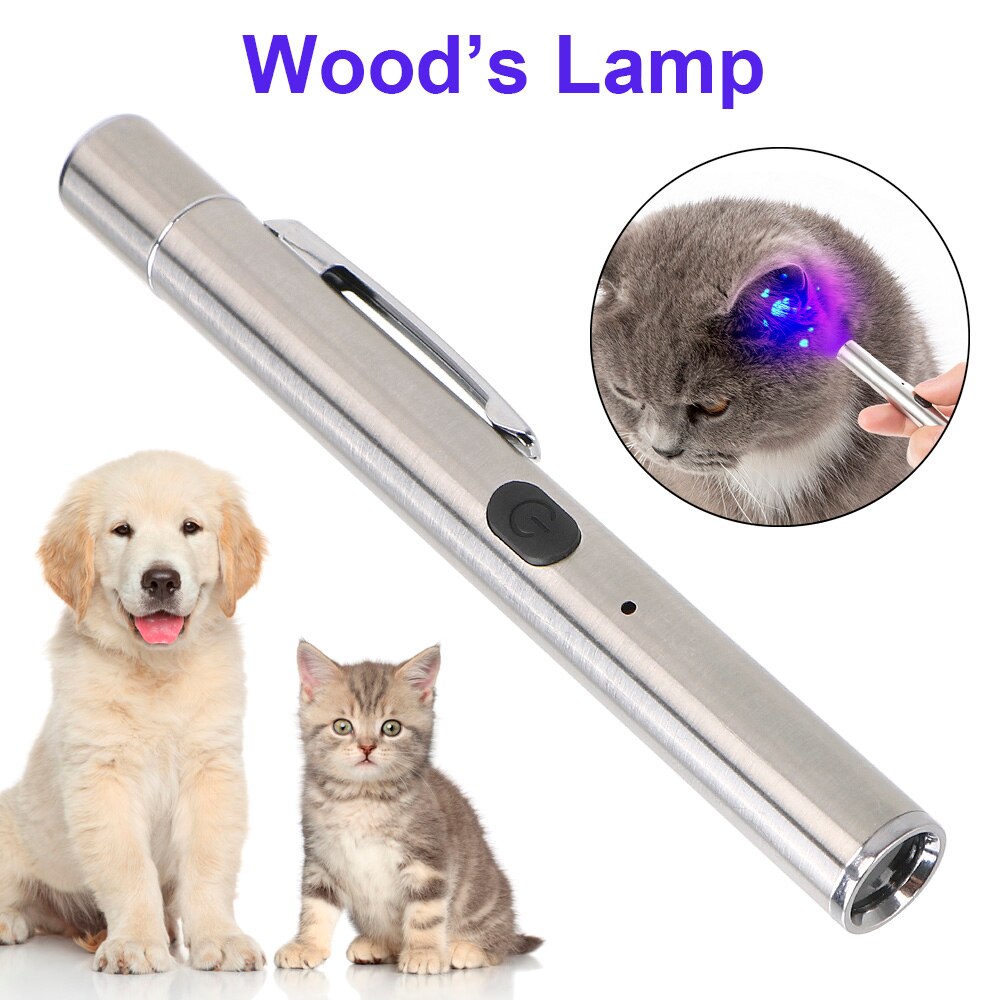 Cat Moss Tinea Light Wood's Lamp 365 UV Black Mirror UV Flashlight Waterproof Pet Fungus Detection Skin Ultraviolet Light