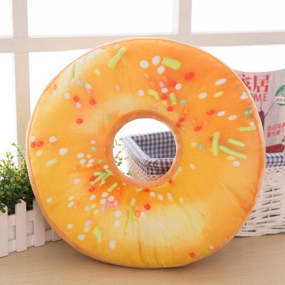 Funny Chocolate Donuts Sofa Seat Cushion Christmas Donuts Pillowcase Xmas Kid Toy Car Mats 40cm No Filling